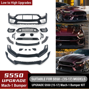 Kit carrosserie de conversion style Mach 1 pour pare-chocs avant avec lèvre et calandre pour Ford <span class=keywords><strong>Mustang</strong></span> S550 2015-2017 - Product Image 1
