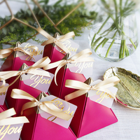 Mini boîtes cadeaux faites à la main pour mariage, décoration de mariage, petites boîtes à fleurs, chocolats, bonbons, gâteaux en papier pour les invités