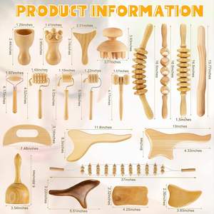Holztherapie-Massagewerkzeuge Holz-Massagegerät für Körperformung Massage-Werkzeugset Holztherapie zur Muskelentspannung - Product Image 2