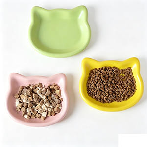 Assiette peu profonde en plastique pour animaux de compagnie, gamelle pour chatons, <span class=keywords><strong>plat</strong></span> pour aliments humides en conserve, friandises lyophilisées, design créatif - Product Image 1