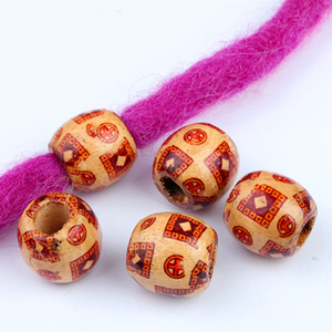 הסיטונאי גדול גדול חור עץ חרוז עץ אפריקה ילדים קטנים בנות שיער טבעת איראדלוק סגלגל חרוז עץ - Product Image 5