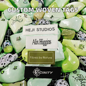 Etiquetas Rectangulares Personalizadas Ecológicas con Impresión por Transferencia de Calor, Corte Ultrasónico y Costura Tipo <span class=keywords><strong>Manhattan</strong></span> para Prendas - Product Image 2