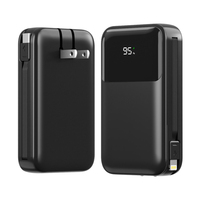 Power Bank Mini Kapasitas Tinggi 10000mAh 22.5W Pengisian Cepat AC Portabel dengan Layar Digital LED Kabel & Input Tipe-C