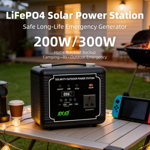 แบตเตอรี่ ESG 300W Pure Sine Wave MPPT LiFePO4 ความจุ 256Wh สำหรับตั้งแคมป์กลางแจ้ง พลังงานแสงอาทิตย์แบบพกพา สถานีชาร์จ - Product Image 4