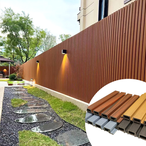 Hiện đại WPC Panel tường ngoài trời Vườn bên ngoài không thấm nước rãnh Composite Ốp chải kỹ thuật thiết kế đồ họa văn phòng dễ dàng - Product Image 4