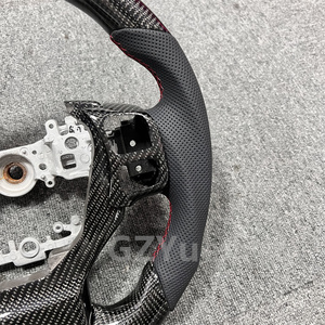 Volante Deportivo Personalizado de Fibra de Carbono y Cuero con Costuras Rojas para <span class=keywords><strong>Lexus</strong></span> IS ES ES300 GS GS350 <span class=keywords><strong>NX</strong></span> CT200 RC IS350 con Franja Roja - Product Image 4