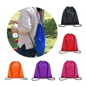 Fashion Design Polyester Promotion Gym Backpack Drawstring Bag Custom Printed <b>With</b> Logo - Product Image 4