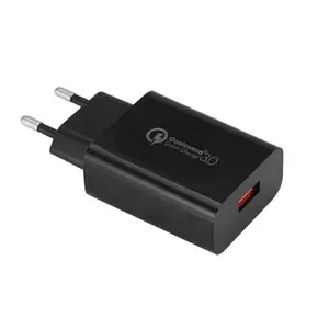 2023 Laris 1 Port USB QC3.0 Adaptor Pengisi Daya Telepon 5V 3A 9V 2A 12v1,5a 18W Pengisi Daya Dinding Cepat Pengisi Daya Perjalanan untuk Ponsel