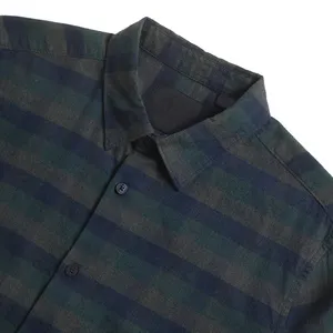 Factory Direct Sale Polyester Cotton Plaid Long Sleeve Flannel Shirt