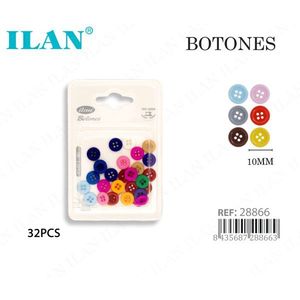 Bottoni Colorati Ilan 10Mm 32 Pezzi Colori Misti per Cucito e Artigianato - Product Image 1