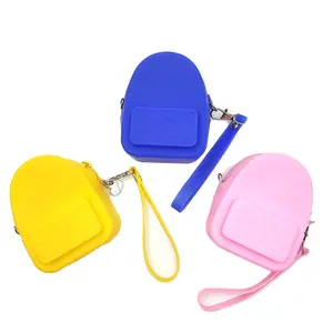 时尚品牌迷你零钱包粉色硅胶拉链耳机倾斜单肩包女童包3026