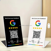 Support NFC en acrylique personnalisé avec code QR pour avis Google, affichage NFC sans contact pour scanner les avis Google, support de menu UV 13,56 MHz
