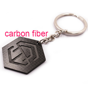 Thời Trang Hexagon Bất Carbon Fiber Khắc Logo <span class=keywords><strong>Key</strong></span> Chain Chủ - Product Image 6