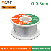Fil à souder AMAOE à âme de colophane 55g, haute pureté Sn63% Pb37%, point de fusion 183°C, pour soudure de téléphones mobiles 0.3/0.4/0.5/0.8mm