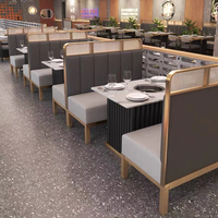 Barbecue à gaz moderne coréen Barbecue sans fumée Hot Pot Restaurant Table Top Hôtel Buffet Café Table à manger Ensemble 6 chaises pour traiteur