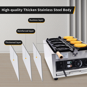 Cpvkry Tùy Chỉnh Hàn Quốc Công Nghiệp Đồng Xu Vàng Hình Dạng <span class=keywords><strong>Waffle</strong></span> Maker Máy Điện Gas Cho Nhà Hàng Sử Dụng Cheesy Tùy Biến - Product Image 6