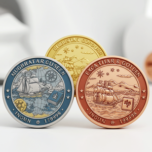 Moneda de desafío de fábrica y monedas de <span class=keywords><strong>barco</strong></span> de <span class=keywords><strong>vapor</strong></span> de esmalte dorado Fabricante de metal - Product Image 6