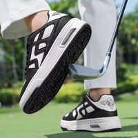 Sneakers unisexes noir et blanc en PU avec semelle à coussin d'air, semelle extérieure en caoutchouc, semelle intermédiaire en EVA