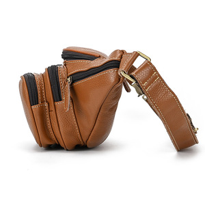 HUMERPAUL classico marsupio da uomo Vintage marsupio in vera pelle Multi-funzione tracolla petto Pack per viaggi all'aperto vita durevole - Product Image 5