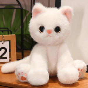 Lindo <span class=keywords><strong>gato</strong></span> blanco de peluche de juguete Siamés Birman británico de pelo corto <span class=keywords><strong>gato</strong></span> gatito almohada Calico Tabby persa gatito muñeco de peluche - Product Image 2