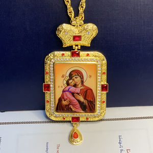 Collar de Cruz colgante de cuello cristiano católico, decoración de 120cm de largo, Metal chapada en religión tradicional, 120cm de largo - Product Image 5