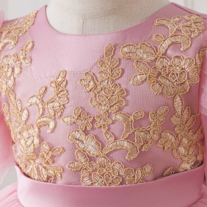 Robe de princesse en satin brodée pour petite fille, sans manches, avec grand nœud et traîne, robe de soirée pour enfant, idéale pour anniversaire ou spectacle - Product Image 4