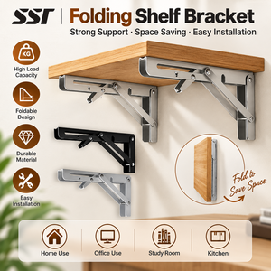 SSR vente en gros matériel de meubles personnalisé flottant en acier inoxydable L support d'angle montage étagère pliante supports muraux - Product Image 1