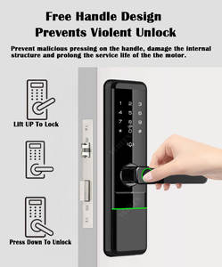फिंगरप्रिंट पासवर्ड डिजिटल स्मार्ट लॉक क्लॉक सक्षम या तुया वाईफाई इलेक्ट्रॉनिक दरवाजा लॉक कुंजी कार्ड 5050 सुरक्षित बुद्धिमान लॉक - Product Image 6