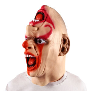 Masque intégral en latex drôle et amusant, peau pâle, <span class=keywords><strong>maquillage</strong></span> rouge vif, double <span class=keywords><strong>bouche</strong></span>, dents pointues, doux et confortable, masque de fête d'<span class=keywords><strong>Halloween</strong></span>, cosplay - Product Image 2