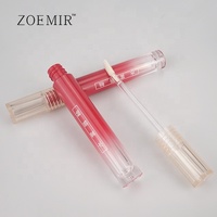 4ml Gradient Leere Lipgloss-Tuben, runde Kunststoff-Schraubtuben für Lippenbalsam, individuelle Flüssiglippenstift-Verpackung mit Pinsel