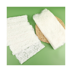 شريط دانتيل فرنسي كبير الحجم مطرز يدويًا بخيوط للزينة في حجاب العروس وفساتين الزفاف - Product Image 4