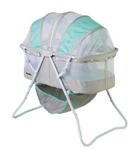 Cuna <span class=keywords><strong>de</strong></span> <span class=keywords><strong>Viaje</strong></span> Ligera <span class=keywords><strong>de</strong></span> Tela Afelpada para Bebé, Plegable, con Doble Toldo Ajustable, Cuna Portátil con Mosquitera para Junto a la Cama - Product Image 4