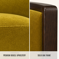 Fauteuil lounge en velours olive, fauteuil d'appoint avec structure en bois de chêne massif pour salon, OEM ODM personnalisé