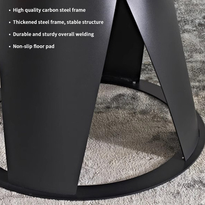 Sang trọng hiện đại biệt thự đồ nội thất vòng thép carbon thương mại nhà bếp thiêu kết đá hàng đầu xoay nhà bếp bàn ăn đặt Phật Sơn - Product Image 4