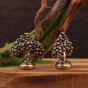 Brass Money Tree Ornament Small Copperware Chinese Style Home <b>Decor</b> Tabletop Sculpture - Product Image 3