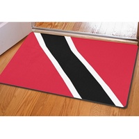 Tapis de porte antidérapant imprimé drapeau de Trinité-et-Tobago 40*60cm, tapis de sol rectangulaire en polyester et caoutchouc pour intérieur et extérieur