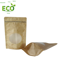 Sacs d'emballage alimentaire personnalisés de haute qualité, imprimés, avec fermeture éclair debout, ouverture de fenêtre, sacs en papier kraft