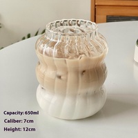 Tasse à latte en verre borosilicate à l'américaine Verre transparent résistant à la chaleur pour café, lait, jus, boissons chaudes et froides