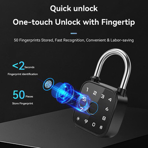 पैड लॉक भारी शुल्क इलेक्ट्रॉनिक डिजिटल सुरक्षा अलार्म nfc स्टेनलेस स्टील कुंजी बायोमेट्रिक फिंगरप्रिंट लॉक ट्यूया स्मार्ट पैडलॉक - Product Image 2