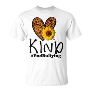 Camiseta Unity Day Orange Be Kind Leopard Heart Anti Bullying - Product Image 1