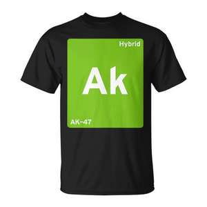 T-shirt unisexe Ak 47 Hybrid Strain à col rond et manches courtes, impression numérique, promotionnel pour adultes - Product Image 1