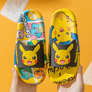 Pantoufles de maison d'été Lovely Cartoon Pokemoned Pika Slipper Beach Travel Sandals Anti-Odor PVC Kids Shoes Wholesale Slippers - Product Image 4