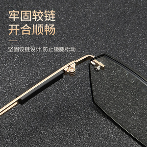Gafas de Lectura sin Montura Dy8116, Lentes Azules con Protección Contra la Luz Azul, Forma Ovalada, Unisex, Estilo Ejecutivo - Product Image 2