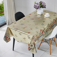 Nappe en PVC métallisé RNPT à bordure florale, avec support tissé, imperméable et facile à nettoyer, pour la salle à manger à domicile
