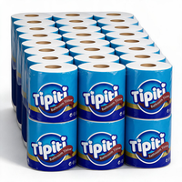 Rouleaux de papier toilette en gros, personnalisables avec logo OEM, 2 plis, en pâte de bois vierge, écologiques, résistants, doux et gaufrés à pois