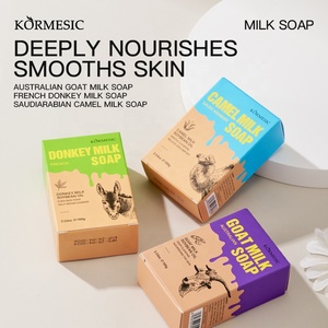 Savon artisanal KORMESIC pour le lavage et le bain, à base de lait de chameau, d'âne et de chèvre biologiques, savon blanchissant au curcuma pour hôtel - Product Image 2