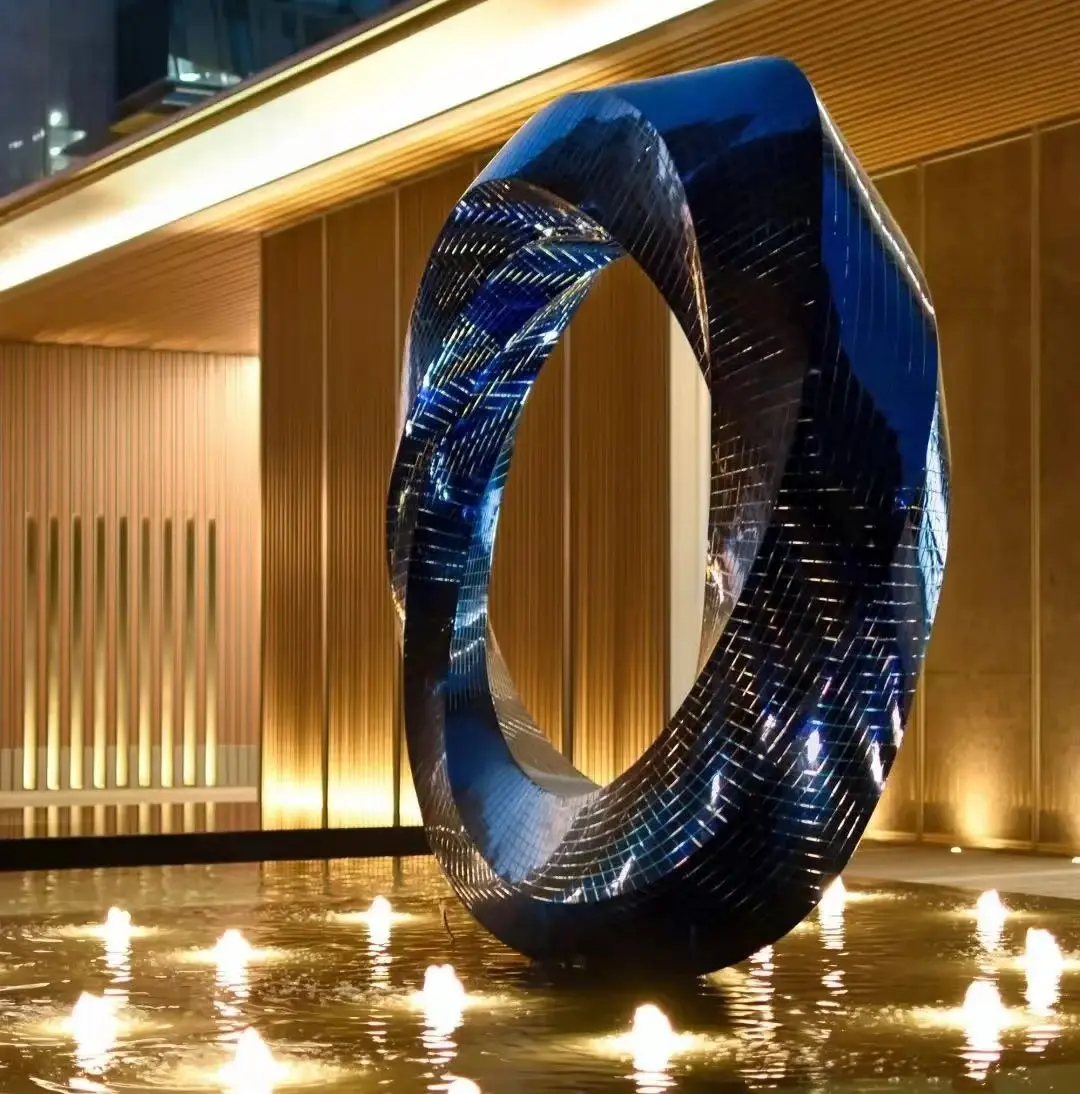 Large outdoor garden art stainless steel glass fiber reinforced plastic handicraft sculpture custom