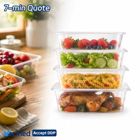 SOTON Food Grade PP Plastic Rechthoekige Transparante Wegwerp Voedselcontainer Afhaalmaaltijdvoorbereiding met Deksels 500 650 750 1000ml BPA Vrij