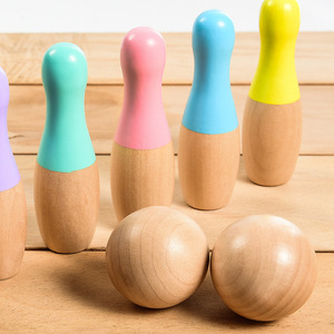 Jeu de <span class=keywords><strong>quilles</strong></span> en bois marron coloré personnalisé Jeu de <span class=keywords><strong>quilles</strong></span> pour enfants Jeu de <span class=keywords><strong>quilles</strong></span> de sport en plein air Jouet pour garçons <span class=keywords><strong>et</strong></span> filles CPC - Product Image 4
