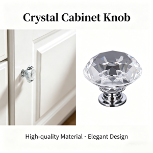 Glass Dresser <strong>Knob</strong> 30mm 40mm Diameter Diamond Furniture Cabinet Drawer <strong>Crystal</strong> <strong>Knob</strong> - Product Image 3
